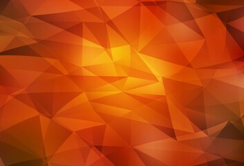 Dark Red, Yellow vector polygonal background.