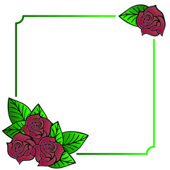 Vector illustration of a frame of flowers