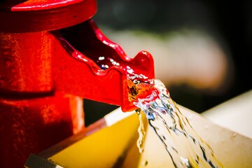 water drops on a fountain