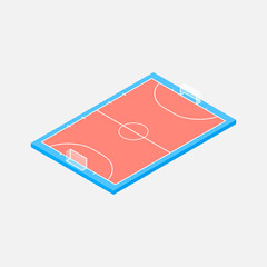 Basketball court isolated on gray background. Sports ground for active recreation.