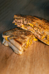 patymelt american sandwich with cheddar and carmelized onions