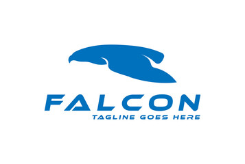Fast Speed Flying Eagle Hawk Falcon Logo Design Vector