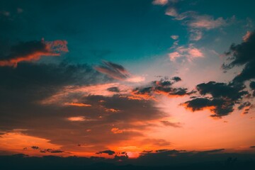 sunset in the mountains