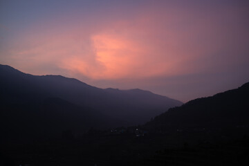 sunset in the mountains