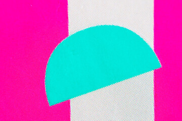 Bright abstract geometric background with figures of various shapes in partial focus at high...