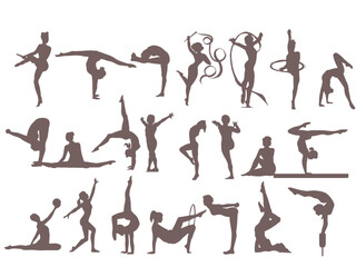 Vector illustration of gymnast silhouette