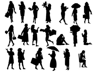 Vector illustration of female silhouette