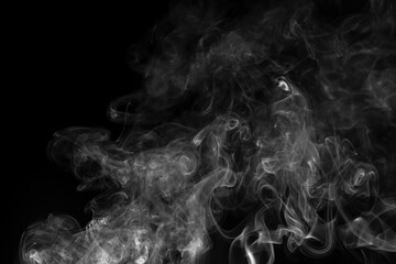 Abstract white smoke animated on a black background