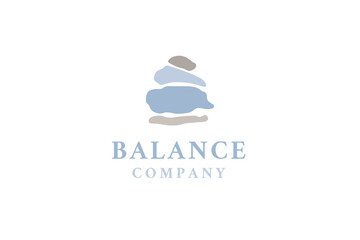 stone rock balancing logo design spa and wellness vector inspiration