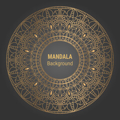 Luxury ornamental mandala design in golden color arabesque pattern background