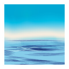 Ocean view minimalist background in blue colours . Vector illustration, concept for card, banner, poster, flyer, print.