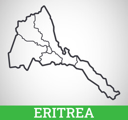 Simple outline map of Eritrea. Vector graphic illustration.