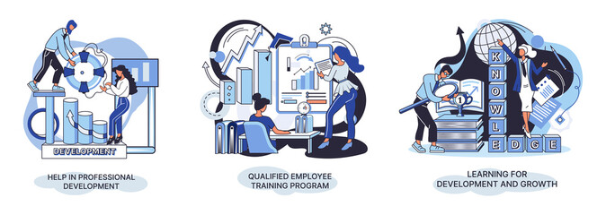 Help in professional development. Qualified employee training program. Learning for software development and growth. Agile project management devOps team, project life scrum meeting. Creative metaphor