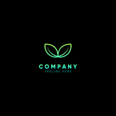 Abstract green leaf logo icon vector design. 