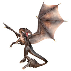 Obraz premium 3D Rendering Fairy Tale Dragon on White