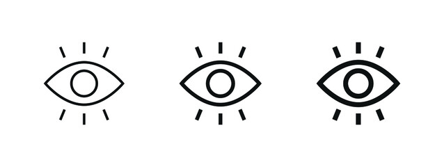 eye icon set. vision icon, see view icons - eyesight symbol - sight look sign, eye vision icon with lines © icons gate