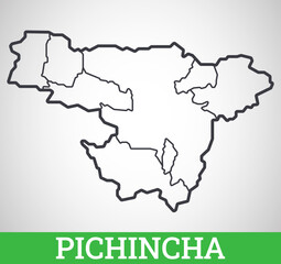 Simple outline map of Pichincha, Ecuador. Vector graphic illustration.