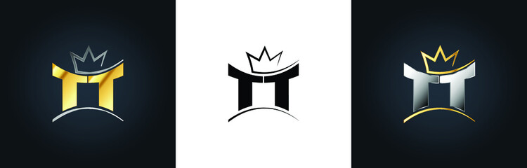 TT Creative Innovative Initial Letter Logo Design Minimal Icon - obrazy, fototapety, plakaty