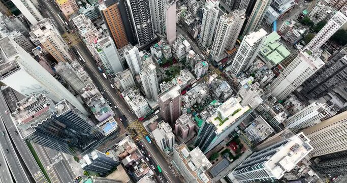 Mong Kok, Hong Kong Top down view of Hong Kong Kowloon side