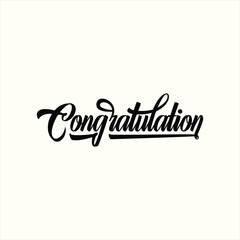 Congratulation beauty script text art style 