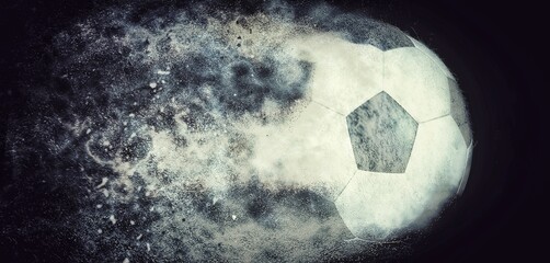 爆発するサッカーボールの3dイラスト © k_yu