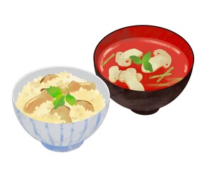 秋の味覚　松茸　松茸ご飯　お吸い物