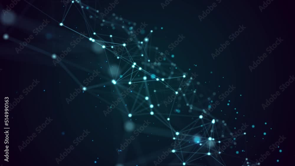 Aufkleber Abstract futuristic - technology with polygonal shapes on dark blue background. Design digital technology concept.
