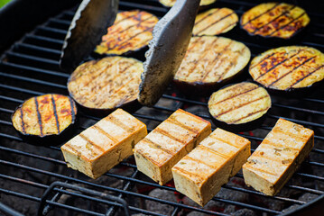 grilled tofu with grilled vegetables