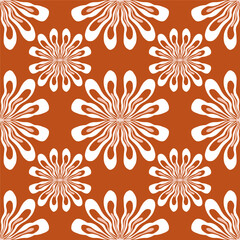 Traditional geometric orange color fabric pattern for carpet background, fabric wallpaper and shirt vector illustration