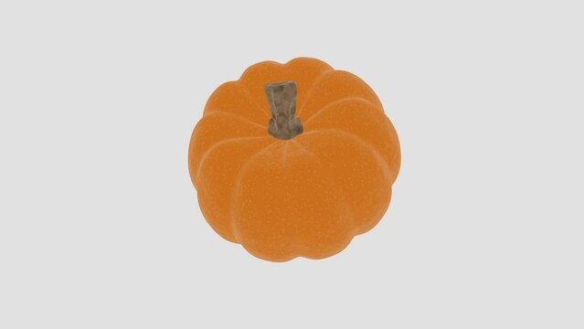 3d render. Pumpkin. Animation of autumn pumpkin. 3d rendering