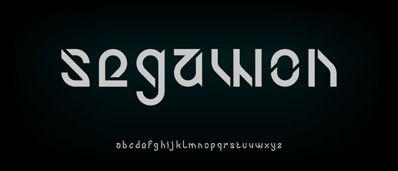 Fototapeta na wymiar Modern elegant alphabet with urban style template