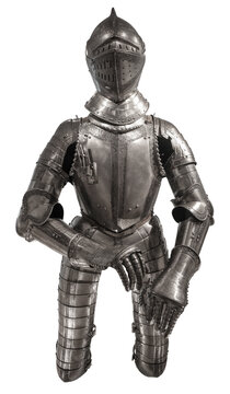 Isolated Full Medieval Suit Of Armour
