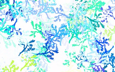 Light Multicolor vector elegant pattern with leaves, branches.