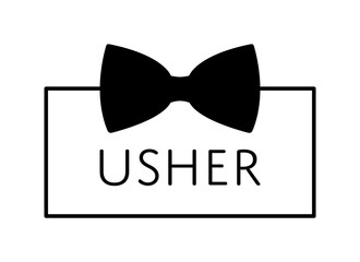 Usher sign Elegant Bow Tie Frame Wedding party signs Wedding Outfit print	