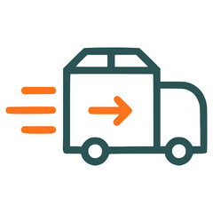 Delivered, delivery, shipped icon