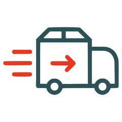 Delivery, delivered, shipped icon