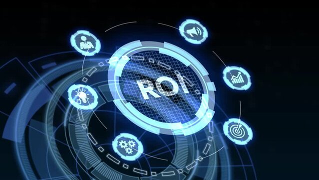 ROI Return on investment financial growth concept. Business, Technology, Internet and network concept.