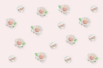 pink roses on a white background.