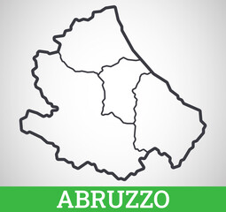 Obraz premium Simple outline map of Abruzzo Region of Italy. Vector graphic illustration.