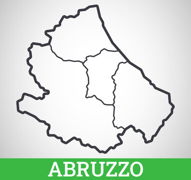 Simple outline map of Abruzzo Region of Italy. Vector graphic illustration.