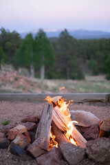 Fototapeta na wymiar Campfire in the Mountains
