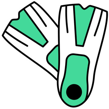 green and white swim fins clip art preview