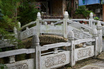 Fototapeta na wymiar Close-up of ancient stone bridge in Yangshuo County, Guilin, Guangxi, China
