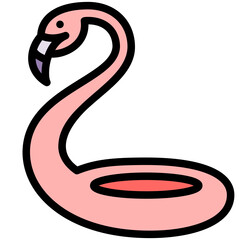 flamingo filled color icon