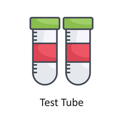 Test Tube vector filled outline Icon Design illustration on White background. EPS 10 File
