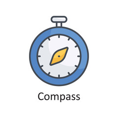 Compass vector filled outline Icon Design illustration on White background. EPS 10 File