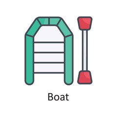 Boat vector filled outline Icon Design illustration on White background. EPS 10 File