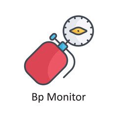 Bp Monitor vector filled outline Icon Design illustration on White background. EPS 10 File