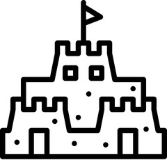 sandcastle black outline icon