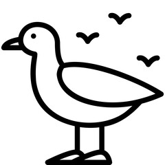 seagull black outline icon